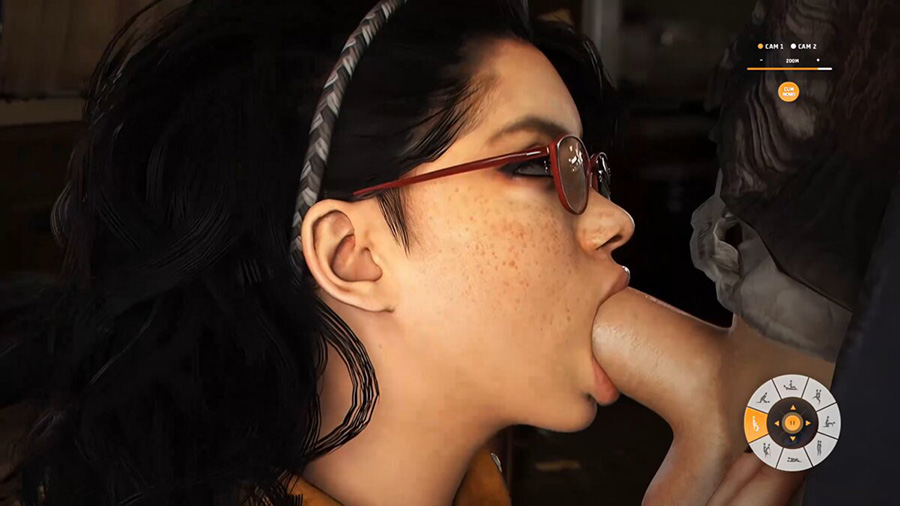 Dziewczyna wykonująca fellatio w grze porno Adult World 3D